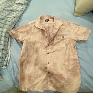 Billabong pink tie dye button down